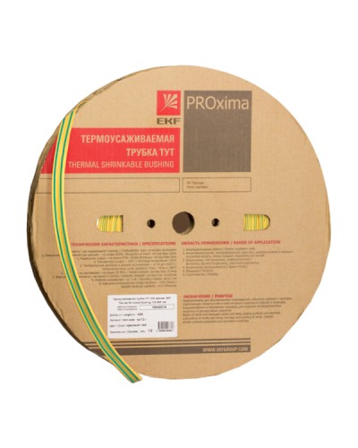 Термоусаживаемая трубка ТУТ нг 16/8 жел-зел рулон EKF PROxima (tut-16-yg) в Йошкар-Оле Аксессуары для кабель-канала Pintop.ru