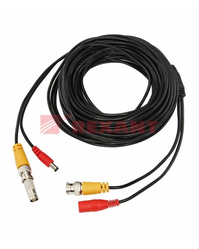 Шнур соединительный BNC-BNC для систем видеонаблюдения, с питанием (DC) от камеры (18 м) REXANT (18-1718) в Йошкар-Оле Патч-корды и пигтейлы Pintop.ru