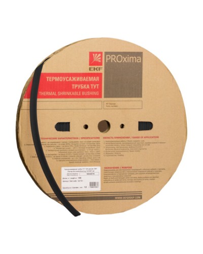Трубка термоусаживаемая ТУТ 6/3 черная (100м) EKF (tut-6-b) в Йошкар-Оле Аксессуары для кабель-канала Pintop.ru