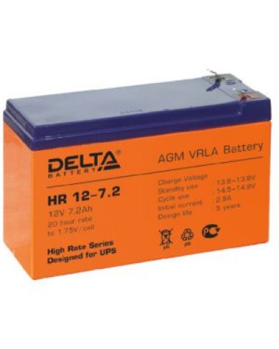 Аккумулятор свинцово-кислотный Delta HR 12-7.2 в Йошкар-Оле Электротехническое оборудование Pintop.ru