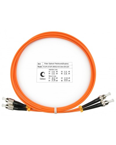 Шнур оптический duplex FC-ST 62,5/125 mm 1,5м LSZH Cabeus FOP-62-FC-ST-1,5m в Йошкар-Оле Патч-корды оптические Pintop.ru