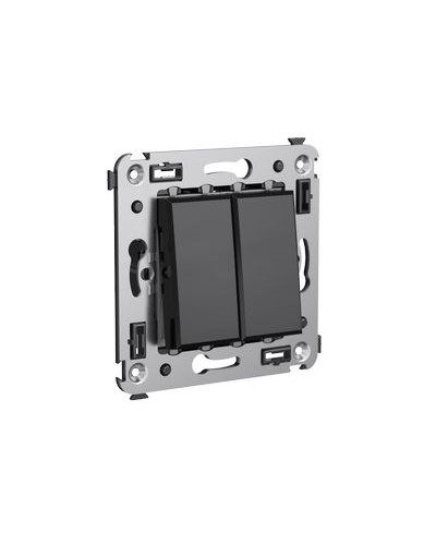 Выключатель двухклавишный в стену, Avanti, Черный квадрат DKC 4402104 в Йошкар-Оле Аксессуары для стоек и шкафов Pintop.ru