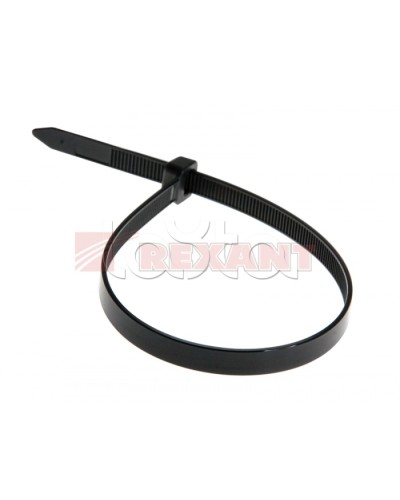 Хомут-стяжка нейлоновый, широкий 8х300 мм чёрный (100шт/уп) REXANT 07-0303 в Йошкар-Оле Стяжки-хомуты Pintop.ru
