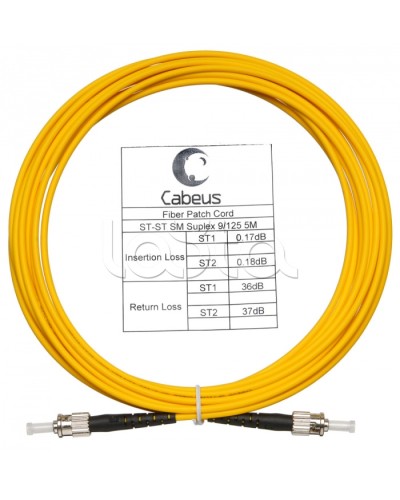 Шнур оптический simplex ST-ST 9/125 sm 7м LSZH Cabeus FOP(s)-9-ST-ST-7m в Йошкар-Оле Патч-корды оптические Pintop.ru
