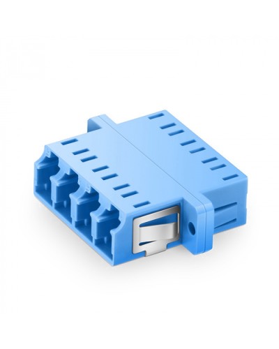 Оптический адаптер OS2, квадро LC, с фланцами, синий Eurolan (36A-S2-4L-02BU) в Йошкар-Оле Проходные адаптеры и розетки оптические Pintop.ru