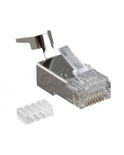 Разъем RJ-45(8P8C) под витую пару, категория 6A, экранированный, со вставкой Hyperline PLUG-8P8C-UV-C6A-SH-50 в Йошкар-Оле Коннекторы и разъемы Pintop.ru