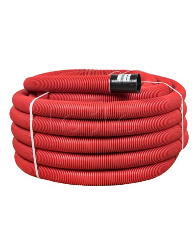 Труба гофр. двустенная ПНД/ПНД гибкая с протяжкой d90 мм (50 м) красная EKF-Plast (tg2st-90-50m) в Йошкар-Оле Труба гофрированная Pintop.ru