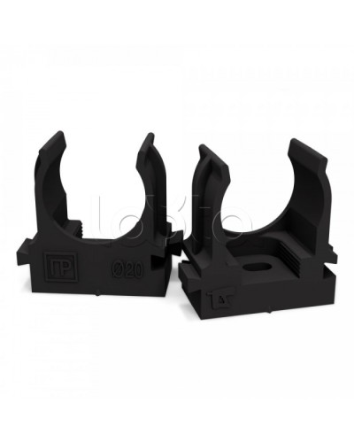 Крепеж-клипса для труб для монтажного пистолета черная в п/э д20 (100шт/900шт уп/кор) Промрукав (PR13.0132) в Йошкар-Оле Держатели, клипсы, скобы Pintop.ru