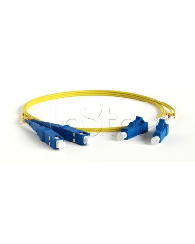 Патч-корд волоконно-оптический одномодовый SM 9/125 (OS2), LC/UPC-SC/UPC, duplex, LSZH, 3 м Hyperline FC-D2-9-LC/UR-SC/UR-H-3M-LSZH-YL в Йошкар-Оле Патч-корды оптические Pintop.ru