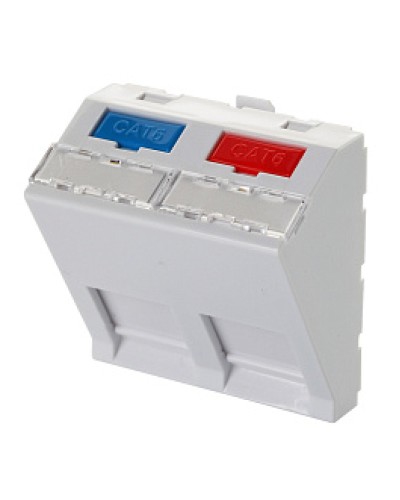 Адаптер 45 × 45 мм для 2 модулей Keystone, наклонный, белый Eurolan (16B-45-04WT) в Йошкар-Оле Модули Keystone Pintop.ru