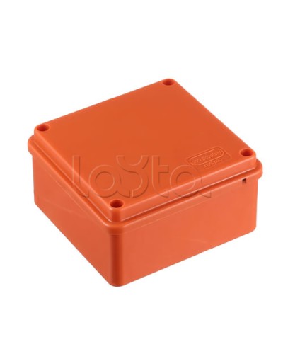 JBS100 Коробка огн. E110, о/п 100х100х55мм, с гладкими стенками, без галогена, IP56, 4P, (2,5-16 мм2), цвет оранж. Экопласт (42327HF) в Йошкар-Оле Коробки (ОКЛ) Экопласт Pintop.ru