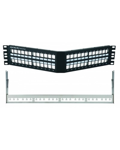 Коммутационная угловая панель 19” наборная, FTP, 2U, 48 портов, черный Eurolan (27A-00-48BL) в Йошкар-Оле Патч-панели Pintop.ru