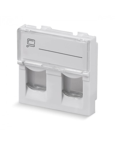 Вставка 45x45 (Mosaic) для 2 модулей формата Keystone Jack (арт.078610) Cabeus (FP-L-45-2M) в Йошкар-Оле Модули Keystone Pintop.ru