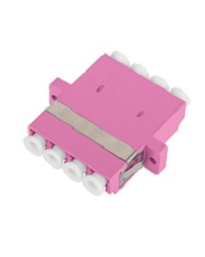 Адаптер NIKOMAX волоконно-оптический, соединительный, многомодовый, стандарта OM4, LC/UPC-LC/UPC, квадро, пластиковый, без шторки, с фланцами, маджента, уп-ка 2шт. в Йошкар-Оле Проходные адаптеры и розетки оптические Pintop.ru