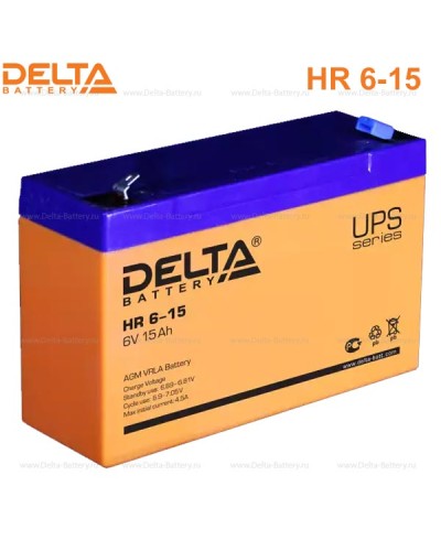 Аккумулятор свинцово-кислотный Delta HR 6-15 в Йошкар-Оле Электротехническое оборудование Pintop.ru