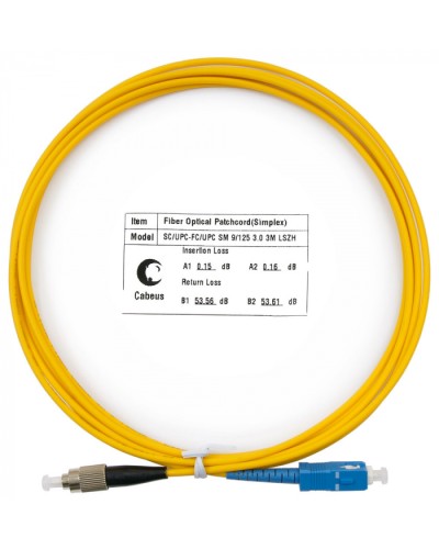 Шнур оптический simplex SC-FC 9/125 sm 3м LSZH Cabeus FOP(s)-9-SC-FC-3m в Йошкар-Оле Патч-корды оптические Pintop.ru