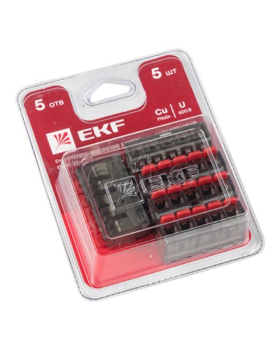 Клемма СМК 221-415 5 отверстий 0.2-4.0 мм2 блистер (5шт.) EKF PROxima (plc-smk-221-415b) в Йошкар-Оле Клеммные колодки Pintop.ru