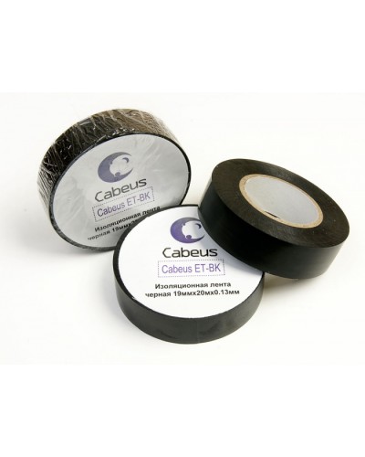 Лента изоляционная (черная) Cabeus ET-BK в Йошкар-Оле Аксессуары для кабель-канала Pintop.ru