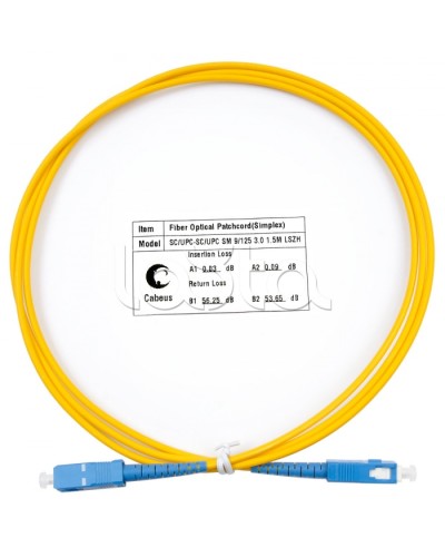 Шнур оптический simplex SC-SC 9/125 SM 1,5 м LSZH Cabeus FOP(s)-9-SC-SC-1,5M в Йошкар-Оле Патч-корды оптические Pintop.ru