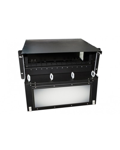 Патч-панель 19” универсальная Hyperline FO-19BX-4U-F2-12xSLT-W120H32-EMP в Йошкар-Оле Кросс оптический Pintop.ru