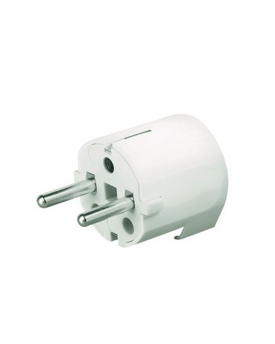 Вилка кабельная, бытовая с боковым вводом кабеля. Белая. IP20 16А 2P+E 230В DKC DIS13083 в Йошкар-Оле Аксессуары для стоек и шкафов Pintop.ru