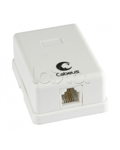 Розетка телефонная RJ-12(6P4C), одинарная, внешняя, белая Cabeus WS-6P4C-TEL-1 в Йошкар-Оле Розетки компьютерные и телефонные Pintop.ru