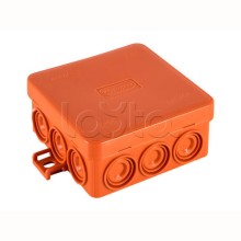JBL085 Коробка огн. E110, о/п 85х85х38мм, без галогена, 12 вых., IP55, 5P, (0,15-6,0 мм2), цвет оранж. Экопласт (43785HF)