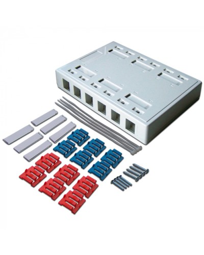 Коробка настенная на 12 кейстоунов, белая LANMASTER (LAN-MB-12K-WH) в Йошкар-Оле Распределительные коробки Pintop.ru