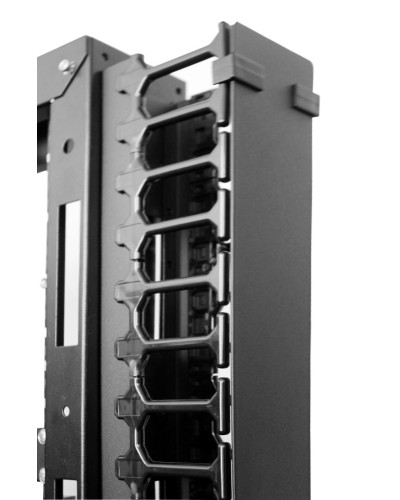 Вертикальный кабельный органайзер с пласт. пальцами для шкафов ШТК-СП-42.6.x, 2 компл ЦМО (ВКО-П-20/42U-9005) в Йошкар-Оле Кабельные органайзеры Pintop.ru