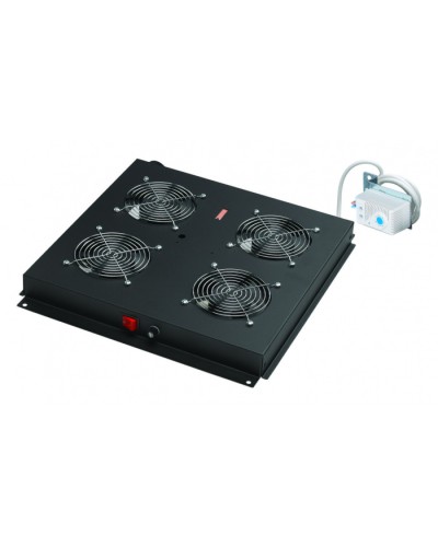 Вентилятор 4-х мод. с мех. терм., со шнуром пит. 1,8м, вилка Shuko, чер. Datarex DR-452411 в Йошкар-Оле Вентиляторные модули Pintop.ru