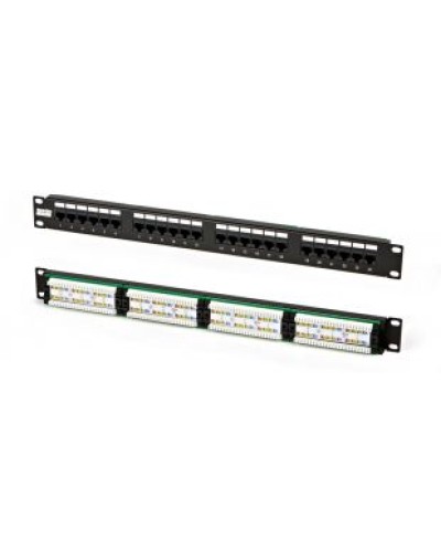 Патч-панель высокой плотности 19, 0.5U, 24 порта RJ-45, категория 5e, Dual IDC Hyperline PPHD-19-24-8P8C-C5e-110D в Йошкар-Оле Патч панель Pintop.ru