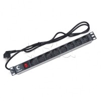 Блок на 8 розеток EU горизонтальный для 19' шкафов Cabeus (PDU-8P-2EU)