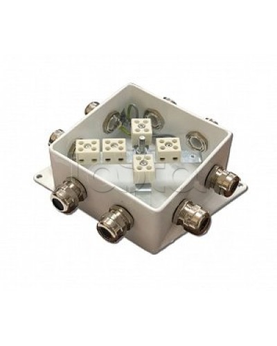 Коробка монтажная огнестойкая Гефест КМ-О (10к)-IP66-120х120, семь вводов в Йошкар-Оле Распределительные коробки Pintop.ru