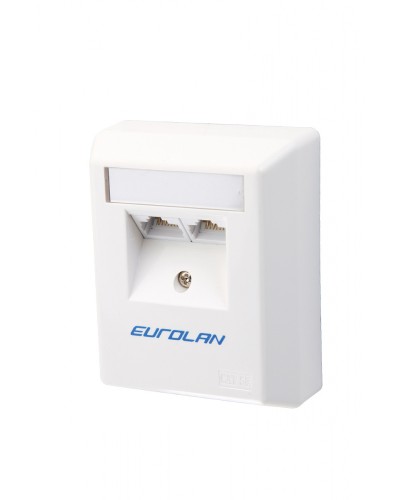 Настенная коробка 2-портовая UTP категории 5e угловая, белый Eurolan (12D-U5-02WT) в Йошкар-Оле Розетки компьютерные и телефонные Pintop.ru