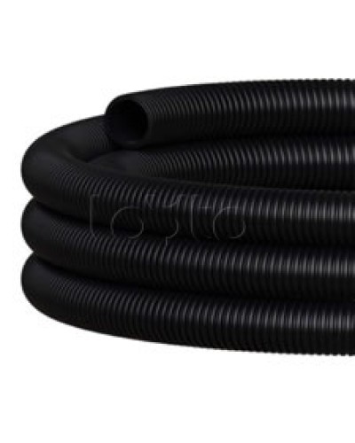 NR110 Двустен. труба ПНД гибкая откр. прокладки, SN12, с зондом, D110мм (50м) чёрн. Экопласт (801110HFR-UF-BL) в Йошкар-Оле Труба гофрированная Pintop.ru
