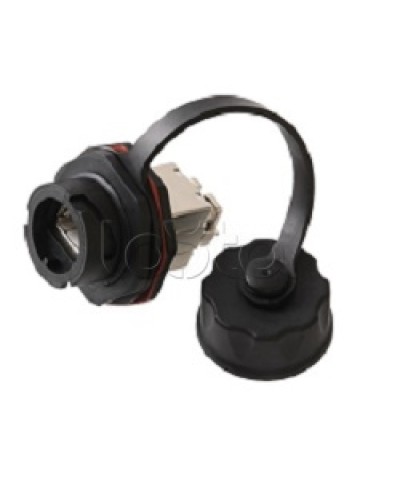 Индустриальный модуль-вставка NIKOMAX, Кат.6a (Класс Ea), 500МГц, RJ45/8P8C, 110/KRONE, T568A/B, экранированный, IP67, с защитной крышкой, черный NIKOMAX (NMC-KJSA2-IS-BK) в Йошкар-Оле Модули Keystone Pintop.ru