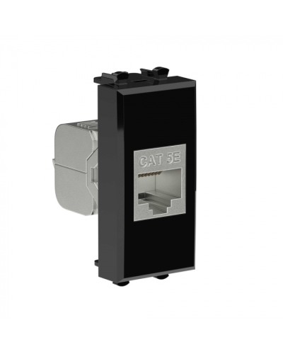 Avanti Компьютерная розетка RJ-45 без шторки модульная, кат.5е экран., Черный квадрат 1модуль DKC (4402761) в Йошкар-Оле Коннекторы Pintop.ru