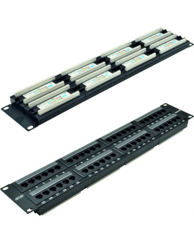 Панель коммутационная 19, 2U, 48 портов,Кат.5e NETLAN EC-URP-48-UD2 в Йошкар-Оле Патч панель Pintop.ru