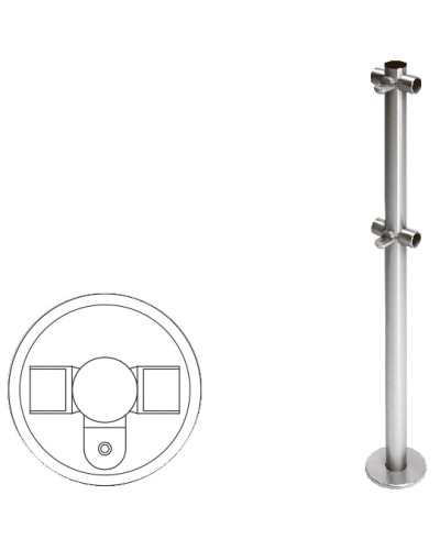 Cтойка ограждения Т-образная с 2-мя полупетлями (антик серебро) Oxgard в Йошкар-Оле Ограждения Pintop.ru