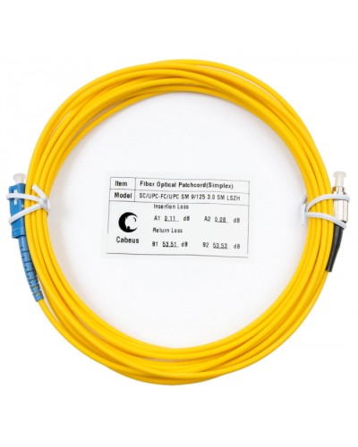 Шнур оптический simplex SC-FC 9/125 SM 5 м LSZH в Йошкар-Оле Патч-корды оптические Pintop.ru