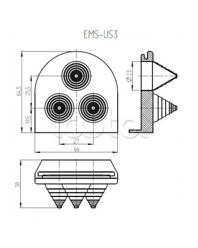 Ввод кабельный Elbox EMS-US3 в Йошкар-Оле Аксессуары для стоек и шкафов Pintop.ru