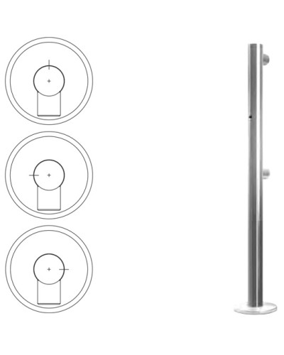 Стойка ограждения односторонняя с отверстием под фиксатор справа (антик серебро) Oxgard в Йошкар-Оле Ограждения Pintop.ru