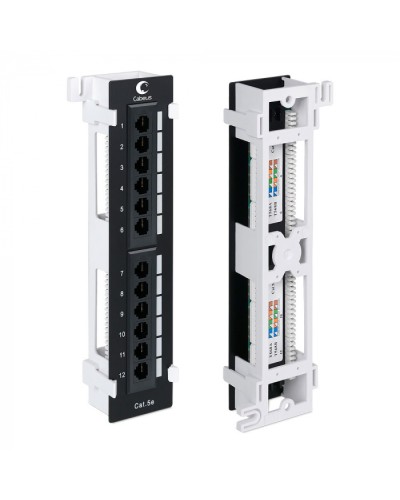 Патч-панель настенная, 12 портов RJ-45, категория 5е, с подставкой Cabeus PL-12-Cat.5e-WL-Dual IDC в Йошкар-Оле Патч панель Pintop.ru