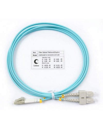 Шнур оптический duplex LC-SC 50/125 mm OM3 2м LSZH Cabeus FOP-50-LC-SC-2m в Йошкар-Оле Патч-корды и пигтейлы Pintop.ru