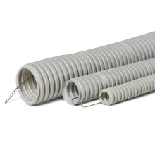 Труба гофр. тяжелая самозатух. ТГТ СЗПВХ 40 мм с зондом (15 м) ПожТехКабель 710-005