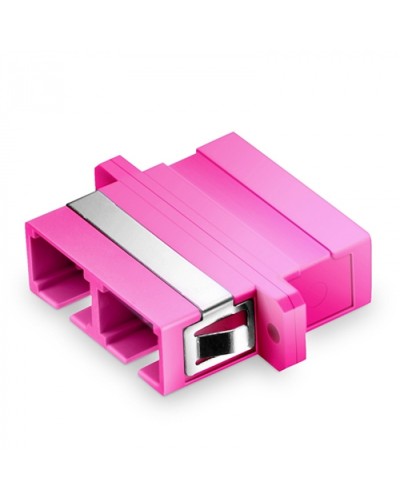 Оптический адаптер OM4, дуплекс SC, с фланцами, пурпурный Eurolan (36A-40-2S-02MG) в Йошкар-Оле Проходные адаптеры и розетки оптические Pintop.ru