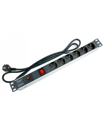 Блок на 6 розеток EU горизонтальный для 19 шкафов Cabeus PDU-6P-F-2EU в Йошкар-Оле Блоки розеток Pintop.ru