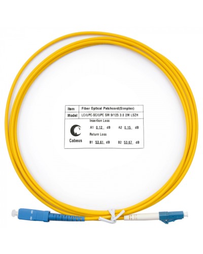 Шнур оптический simplex LC-SC 9/125 SM 2 м LSZH Cabeus FOP(s)-9-LC-SC-2M в Йошкар-Оле Патч-корды оптические Pintop.ru