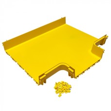 Горизонтальный отвод с лотка 600 мм на лоток 360 мм, желтый LANMASTER (LAN-OT600-HT360/NC)