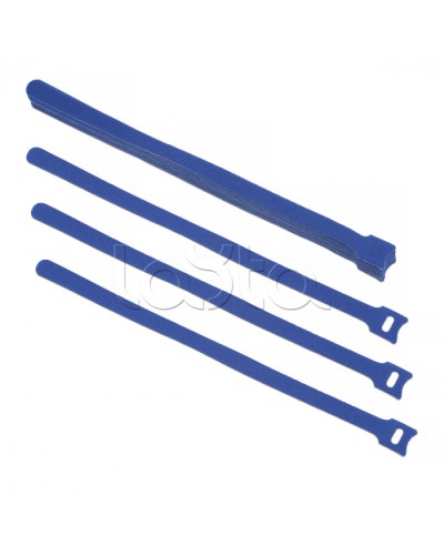 Хомут для кабеля, липучка с мягкой застежкой, 310x14 мм, синий (10 шт.) Cabeus CLAMP-310-BL в Йошкар-Оле Аксессуары для лотков Pintop.ru